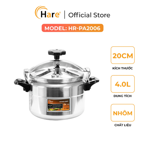 Ảnh của NỒI ÁP SUẤT NHÔM ĐÁY TỪ HARE HR-PA2006 (20cm)