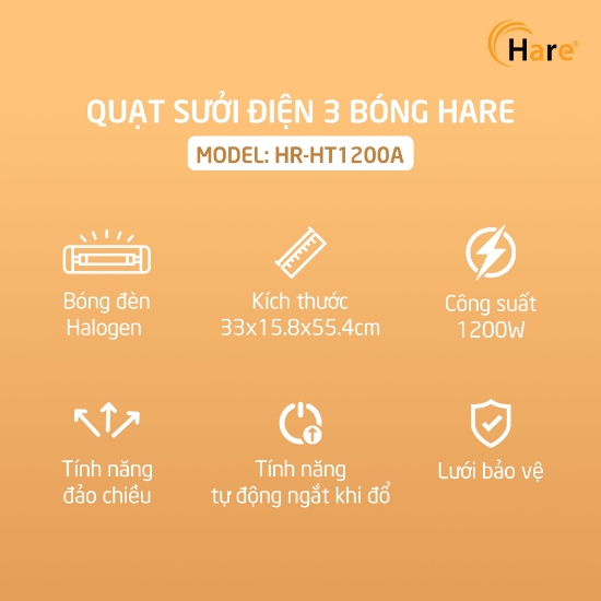 Ảnh của QUẠT SƯỞI ĐIỆN HARE HR-HT1200A