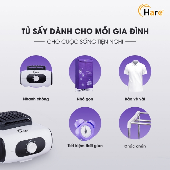 Ảnh của TỦ SẤY QUẦN ÁO HARE HR-CD1202