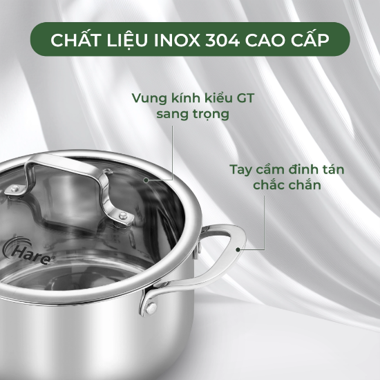 Ảnh của BỘ NỒI INOX ĐÚC LIỀN KHỐI HARE HR-S3568