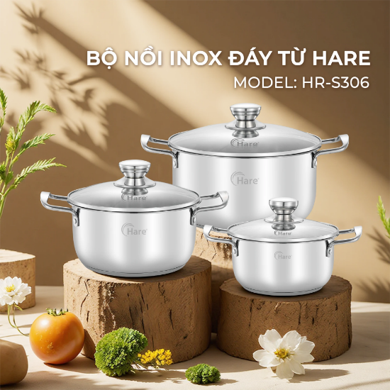 Ảnh của BỘ NỒI INOX HARE HR-S306