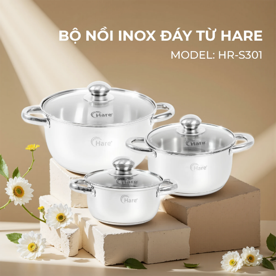 Ảnh của BỘ NỒI INOX HARE HR-S301 