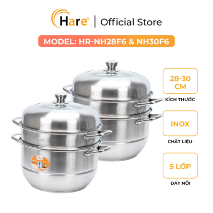 Ảnh của BỘ NỒI HẤP 3 TẦNG HARE HR-NH28F6; HR-NH30F6