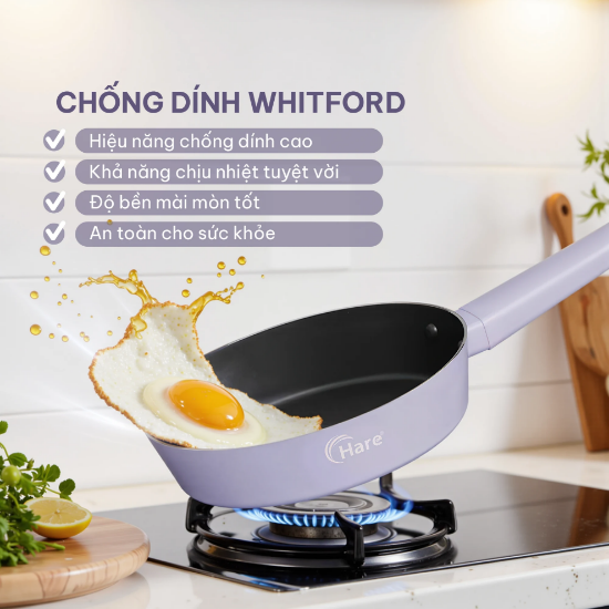 Ảnh của CHẢO NHÔM CHỐNG DÍNH ĐÁY TỪ HARE HR-P2118; HR-P2120; HR-P2124
