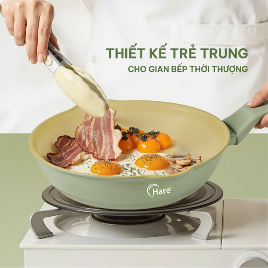 Ảnh của CHẢO NHÔM CHỐNG DÍNH ĐÁY TỪ HARE HR-P2620; HR-P2624; HR-P2628