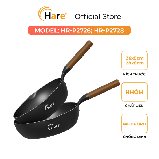 Ảnh của CHẢO NHÔM CHỐNG DÍNH ĐÁY TỪ HARE HR-P2726; HR-P2728