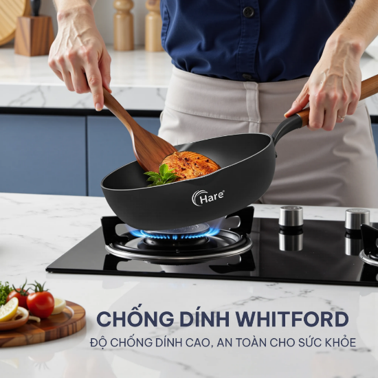 Ảnh của CHẢO NHÔM CHỐNG DÍNH ĐÁY TỪ HARE HR-P2726; HR-P2728