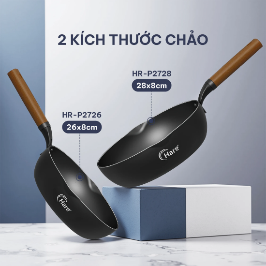 Ảnh của CHẢO NHÔM CHỐNG DÍNH ĐÁY TỪ HARE HR-P2726; HR-P2728