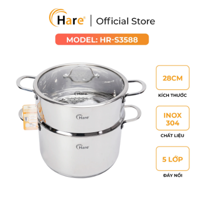 Ảnh của BỘ NỒI HẤP INOX 304 HARE HR-S3588