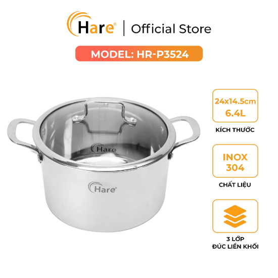 Ảnh của NỒI INOX ĐÚC LIỀN KHỐI HARE HR-S3524