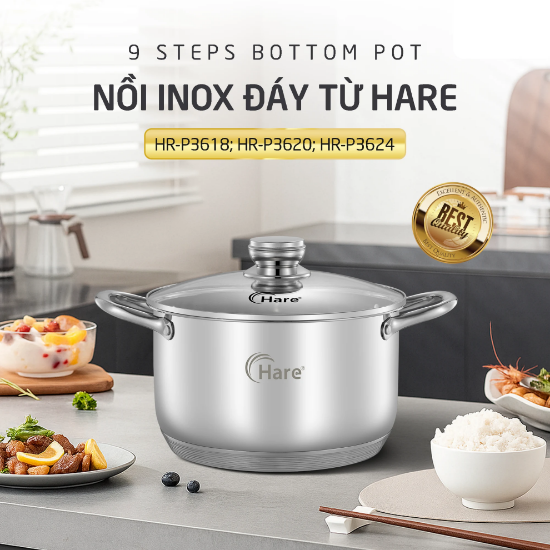 Ảnh của NỒI INOX ĐÁY TỪ 9 LỚP HARE 