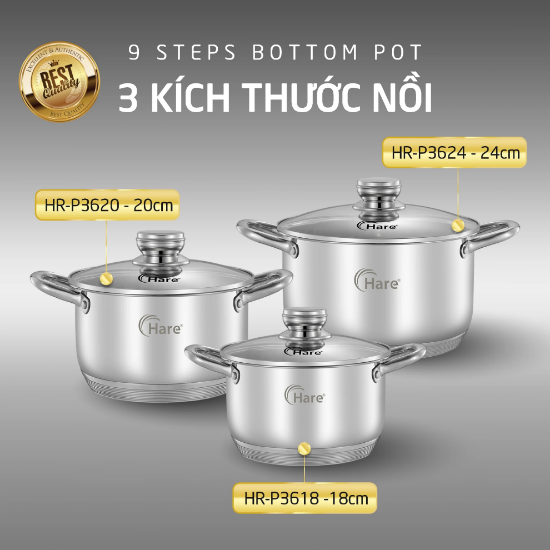 Ảnh của NỒI INOX ĐÁY TỪ 9 LỚP HARE 