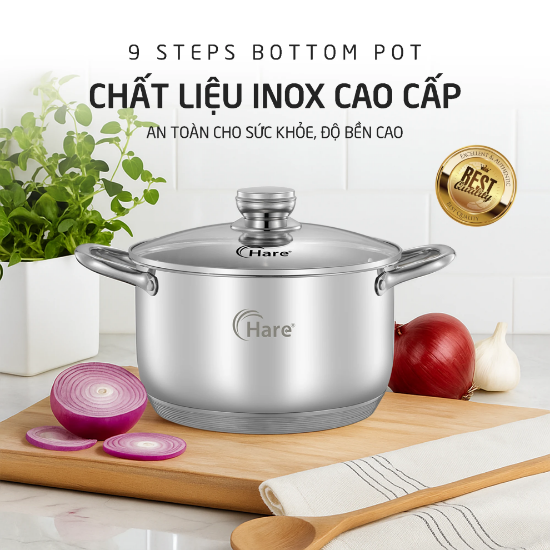 Ảnh của NỒI INOX ĐÁY TỪ 9 LỚP HARE 