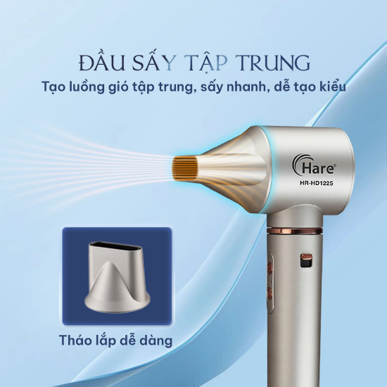 Ảnh của MÁY SẤY TÓC ION ÂM HARE HR-HD1225