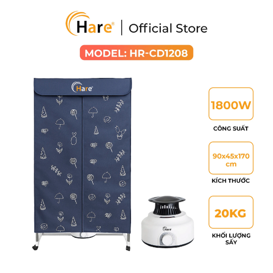 Ảnh của TỦ SẤY QUẦN ÁO HARE HR-CD1208