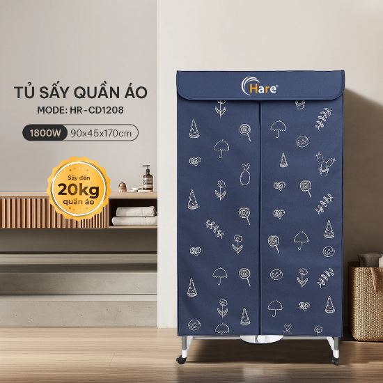 Ảnh của TỦ SẤY QUẦN ÁO HARE HR-CD1208