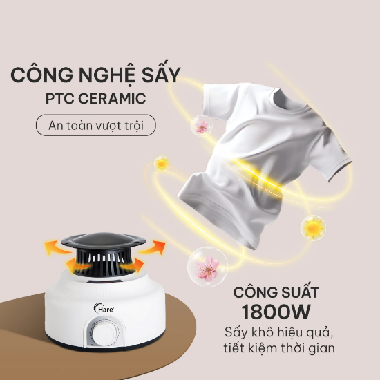 Ảnh của TỦ SẤY QUẦN ÁO HARE HR-CD1208