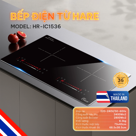 Ảnh của BẾP TỪ ĐÔI HARE HR-IC1536