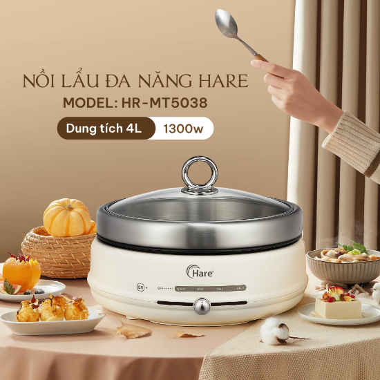 Ảnh của NỒI LẨU ĐIỆN 2 TRONG 1 HARE HR-MT5038