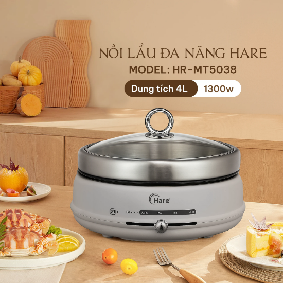 Ảnh của NỒI LẨU ĐIỆN 2 TRONG 1 HARE HR-MT5038
