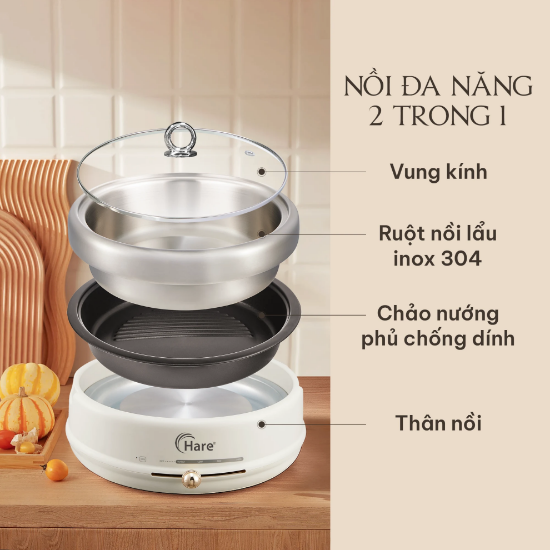 Ảnh của NỒI LẨU ĐIỆN 2 TRONG 1 HARE HR-MT5038