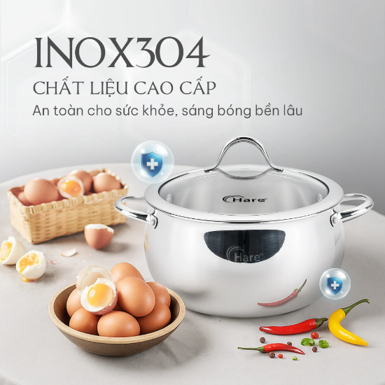 Ảnh của BỘ NỒI ĐÚC 3 LỚP INOX 304  HARE HR-3565
