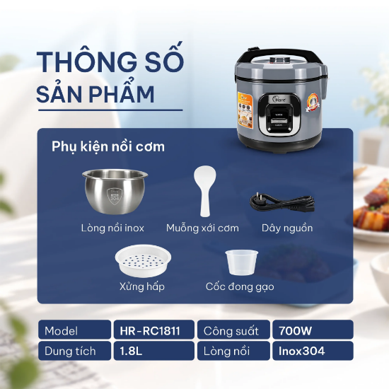 Ảnh của NỒI CƠM ĐIỆN HARE HR-RC1811