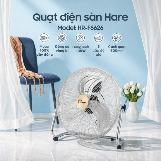 Ảnh của QUẠT ĐIỆN SÀN HARE HR-F6626